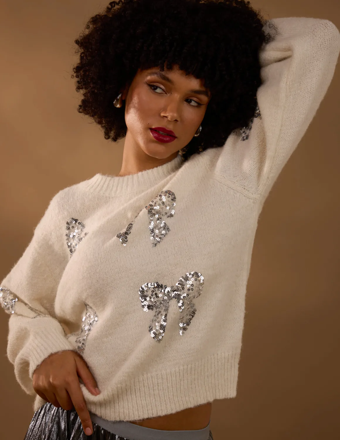Sequin Bow Jumper