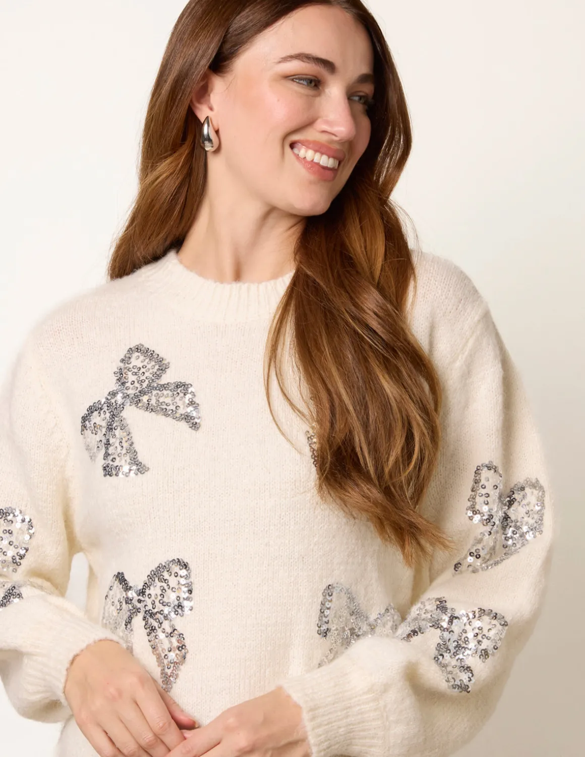 Sequin Bow Jumper