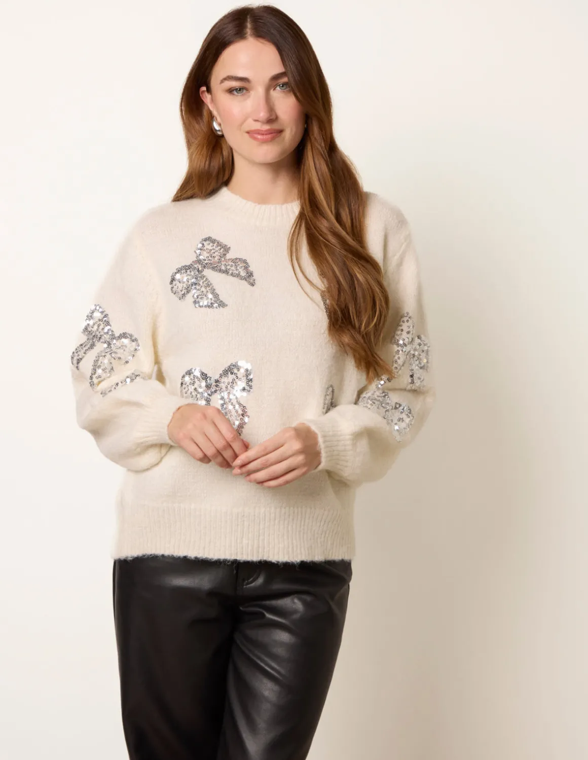 Sequin Bow Jumper