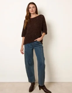 Sequin Feather Jumper