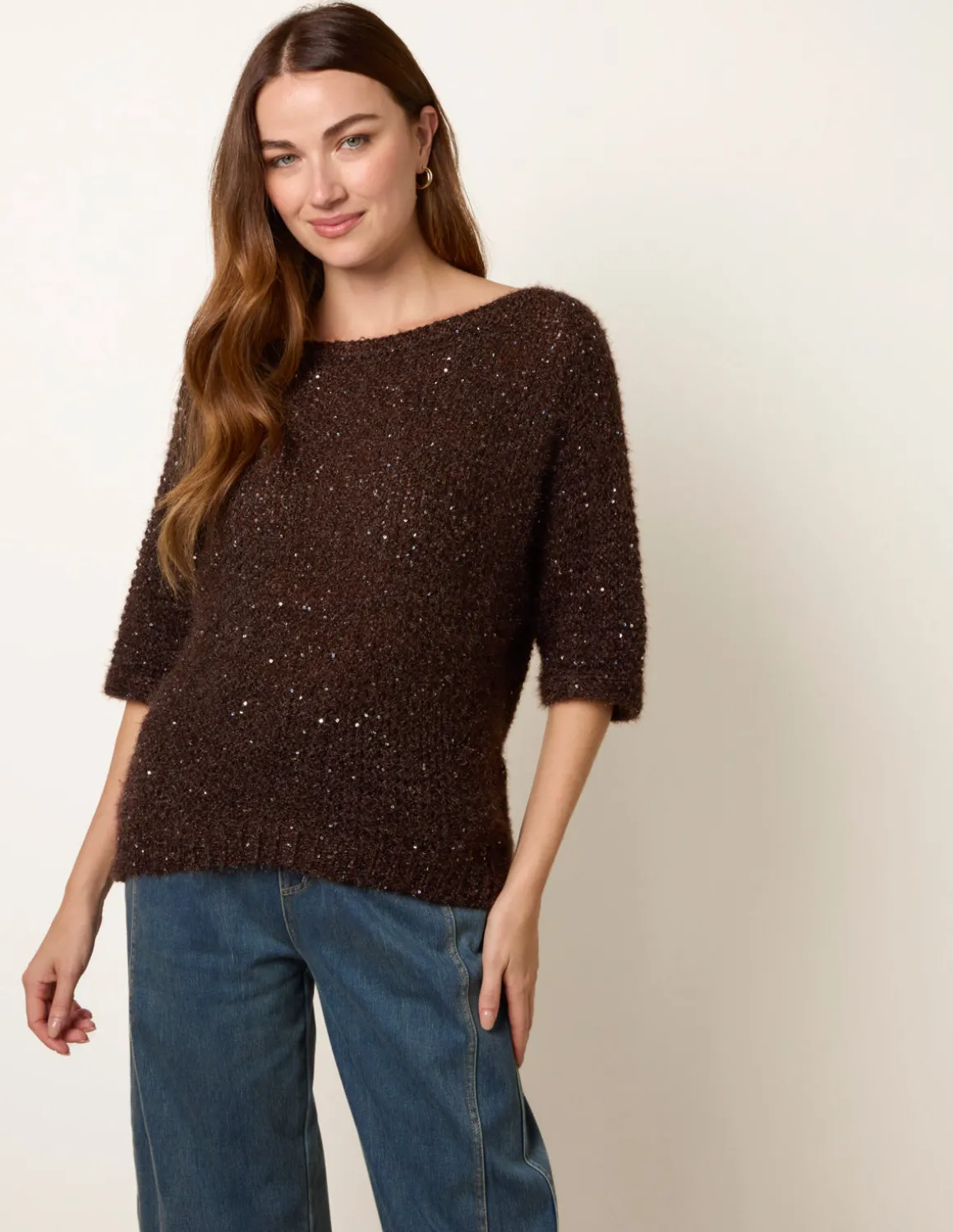 Sequin Feather Jumper