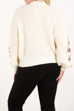Sequin Flower Cropped Jumper