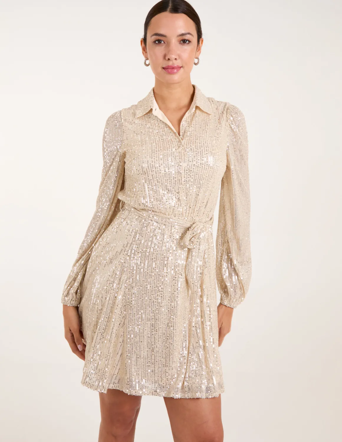 Sequin Shirt Dress