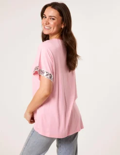 Sequin Trim Oversized Top