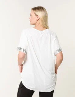 Sequin Trim Oversized Top