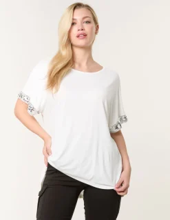 Sequin Trim Oversized Top
