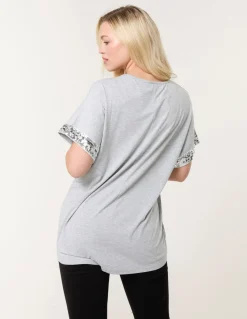 Sequin Trim Oversized Top