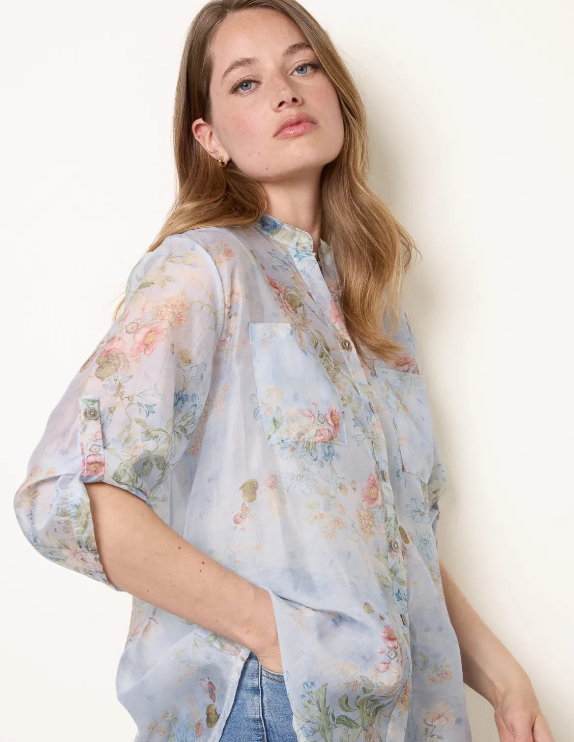 Sheer Floral Shirt