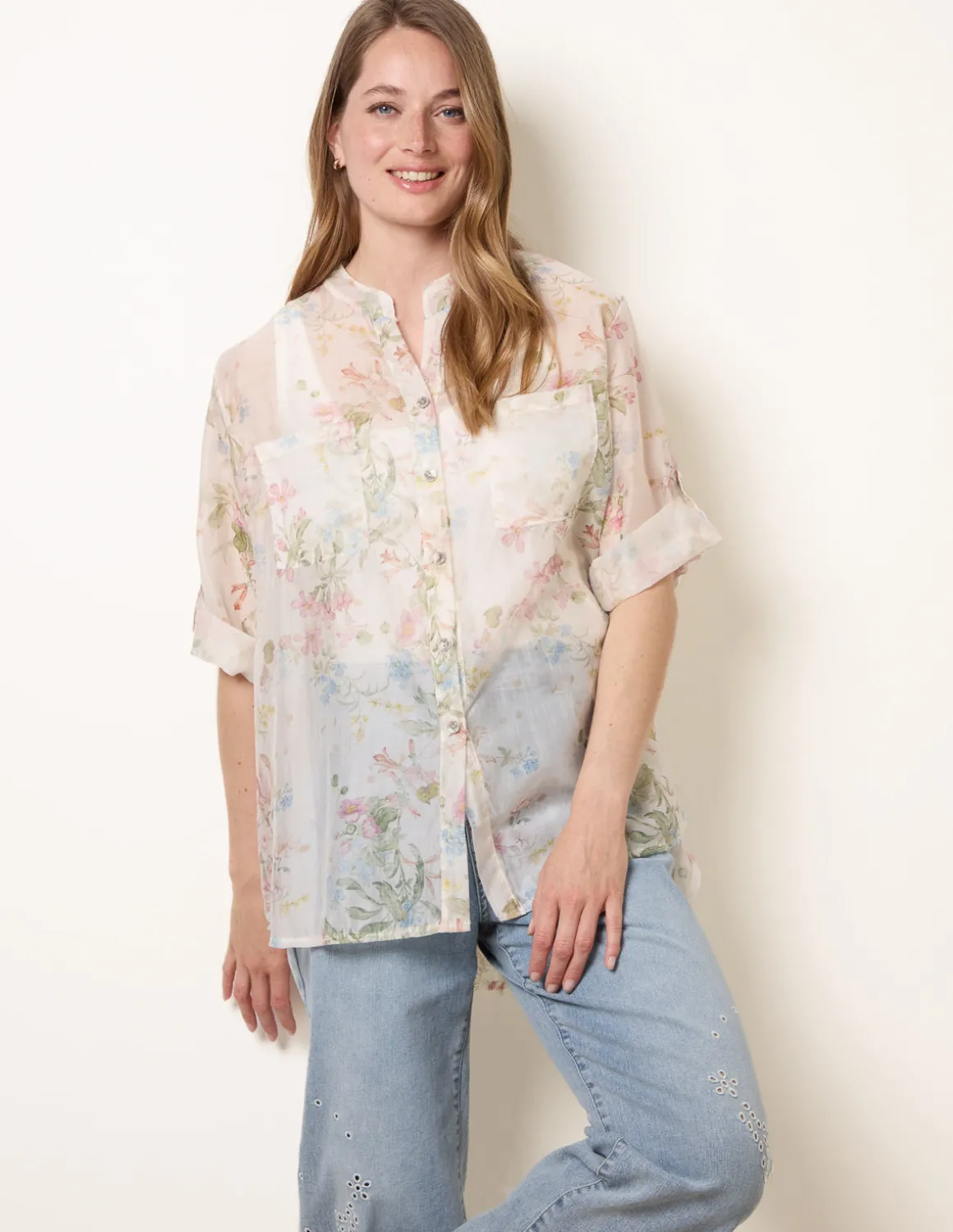Sheer Floral Shirt