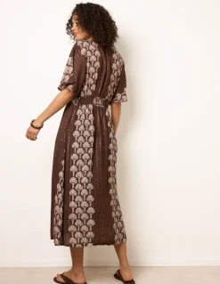 Shell Embroidered Midi Dress