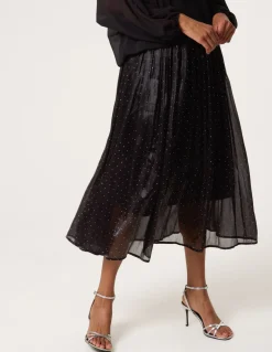 Shimmery Stud Detailed Tulle Skirt