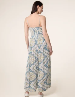 Shirred Drawstring Jumpsuit