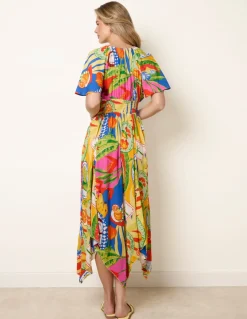 Shirred Waist Hanky Hem Dress