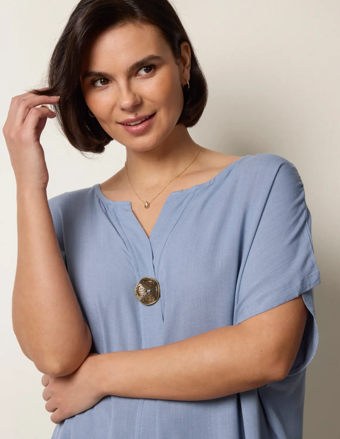 Short-Sleeve Tunic Top