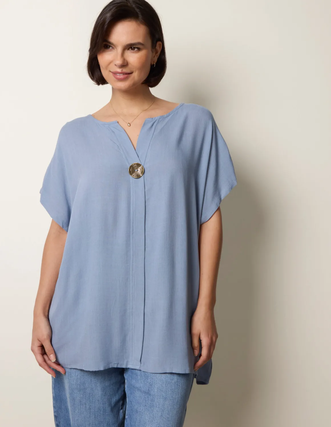Short-Sleeve Tunic Top