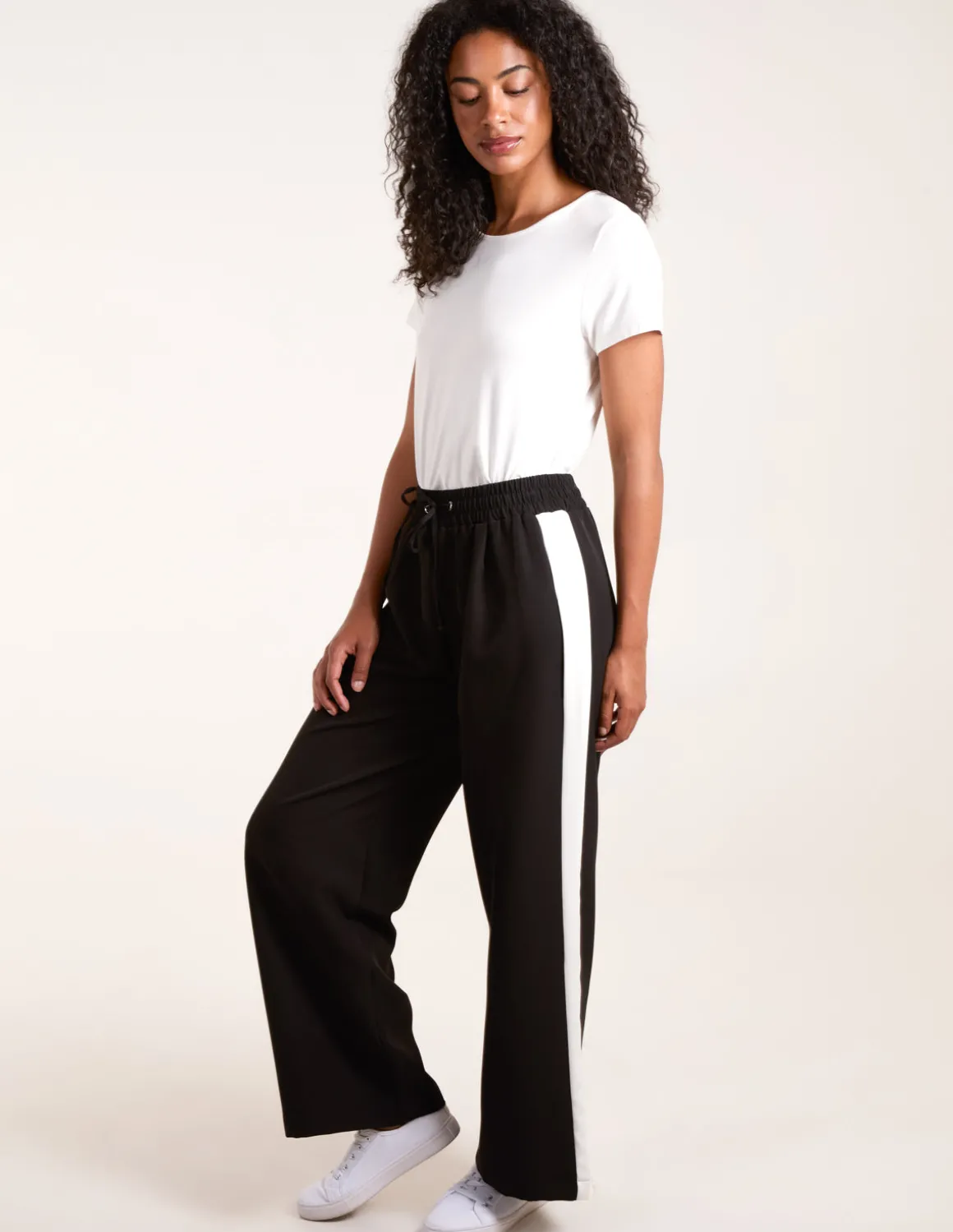 Side Stripe Elastic Waist Trousers