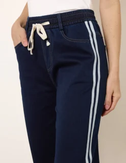 Side Stripe Jeans With Drawstring