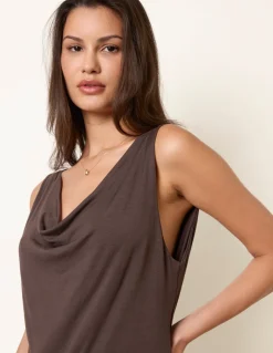 Sleeveless Cowl Neck Viscose Jersey Top