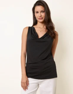 Sleeveless Cowl Neck Viscose Jersey Top