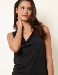 Sleeveless Cowl Neck Viscose Jersey Top