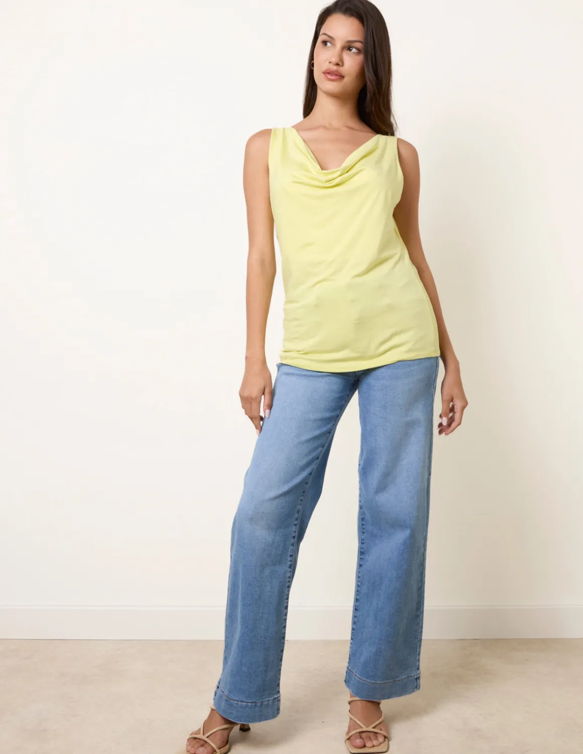 Sleeveless Cowl Neck Viscose Jersey Top