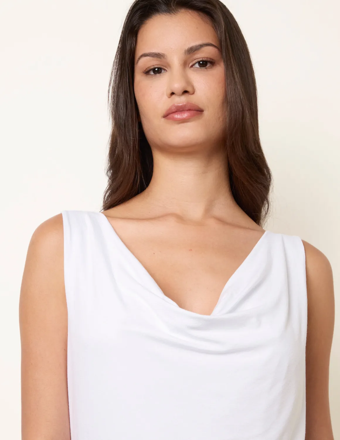 Sleeveless Cowl Neck Viscose Jersey Top