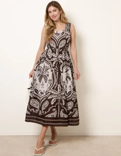 Sleeveless Shirred Dress