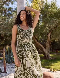 Sleeveless Shirred Dress