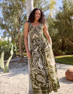 Sleeveless Shirred Dress