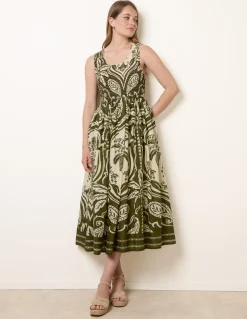 Sleeveless Shirred Dress