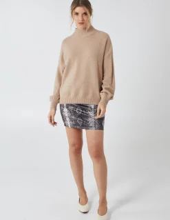 Snake Skin Faux Leather Skirt