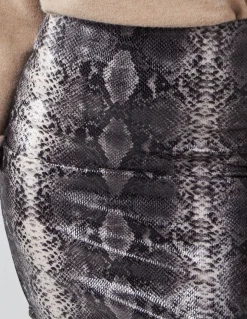 Snake Skin Faux Leather Skirt