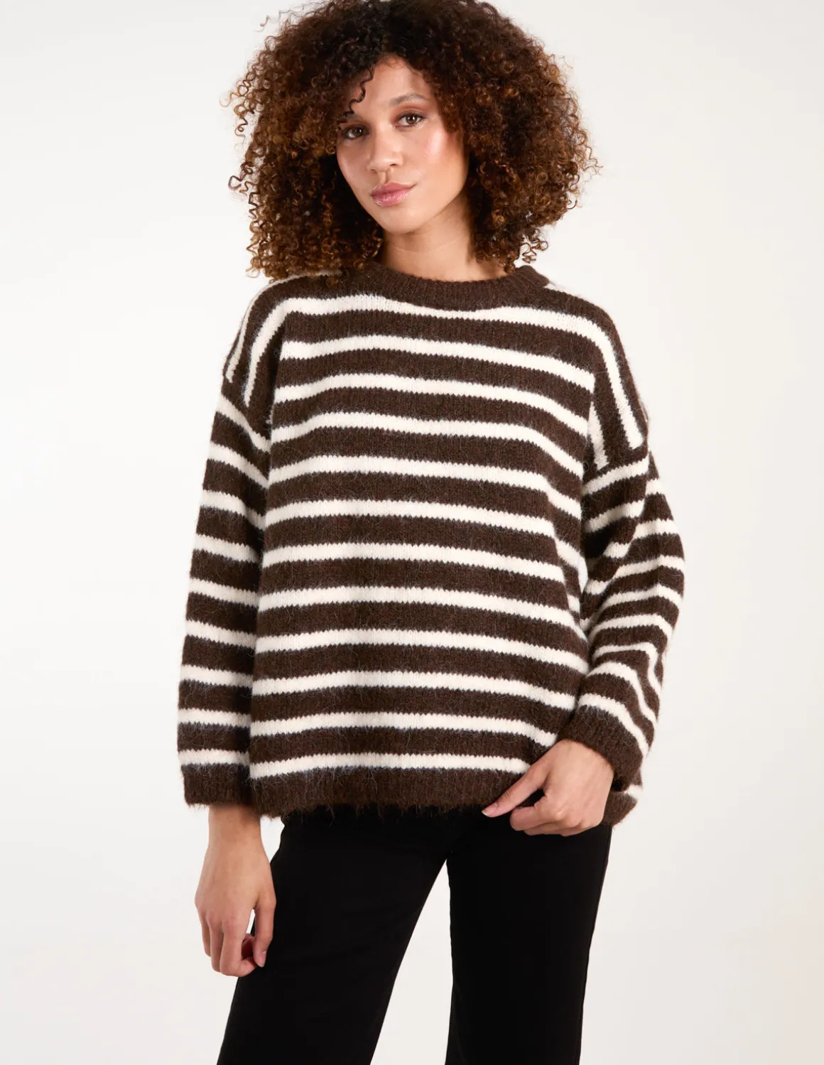 Soft Knit Round Neck Stripe Jumper