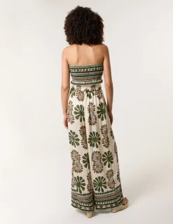 Strapless Elasticated Printed Jumpsuit