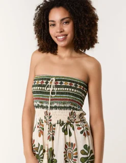 Strapless Elasticated Printed Jumpsuit