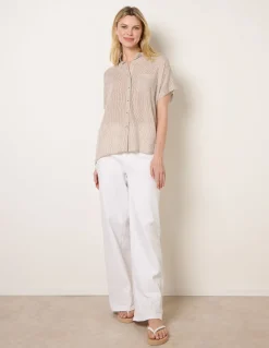 Stripe Button Front Shirt