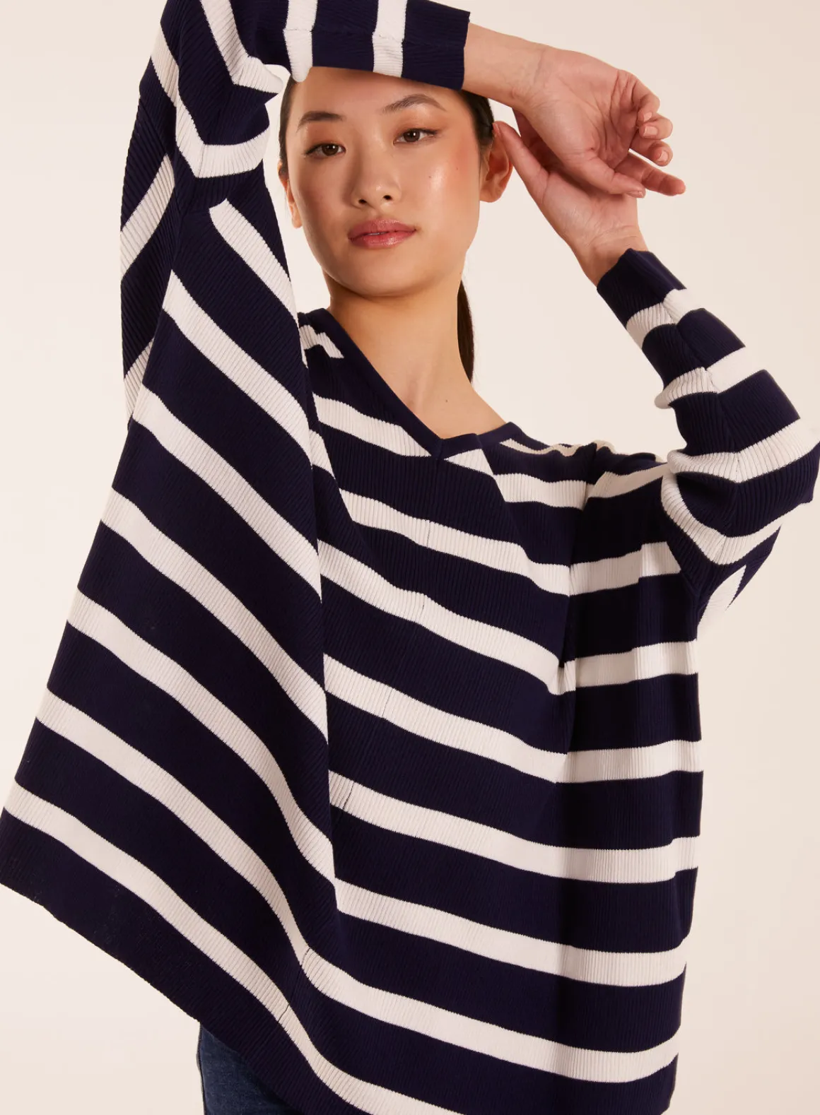 Striped V Neck Jumper