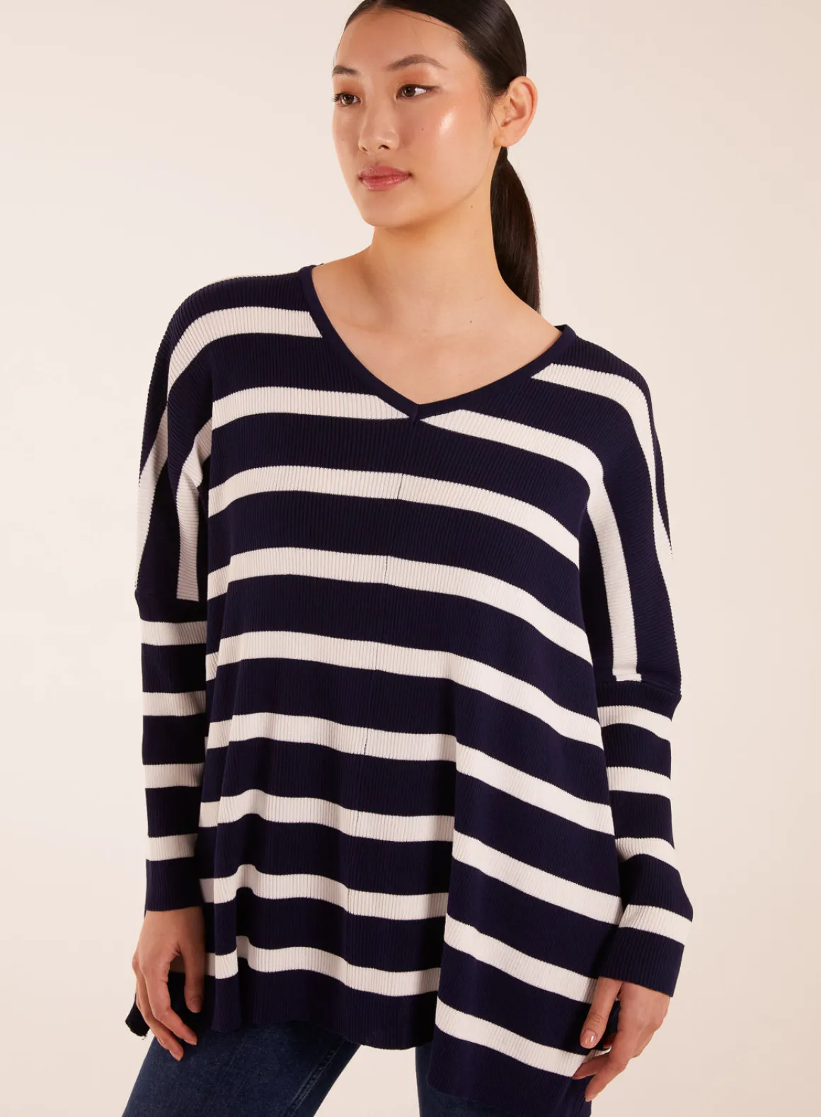 Striped V Neck Jumper