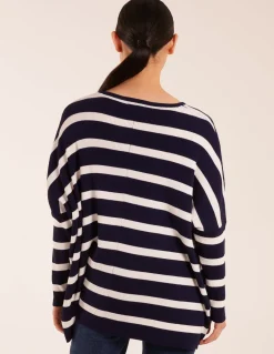 Striped V Neck Jumper