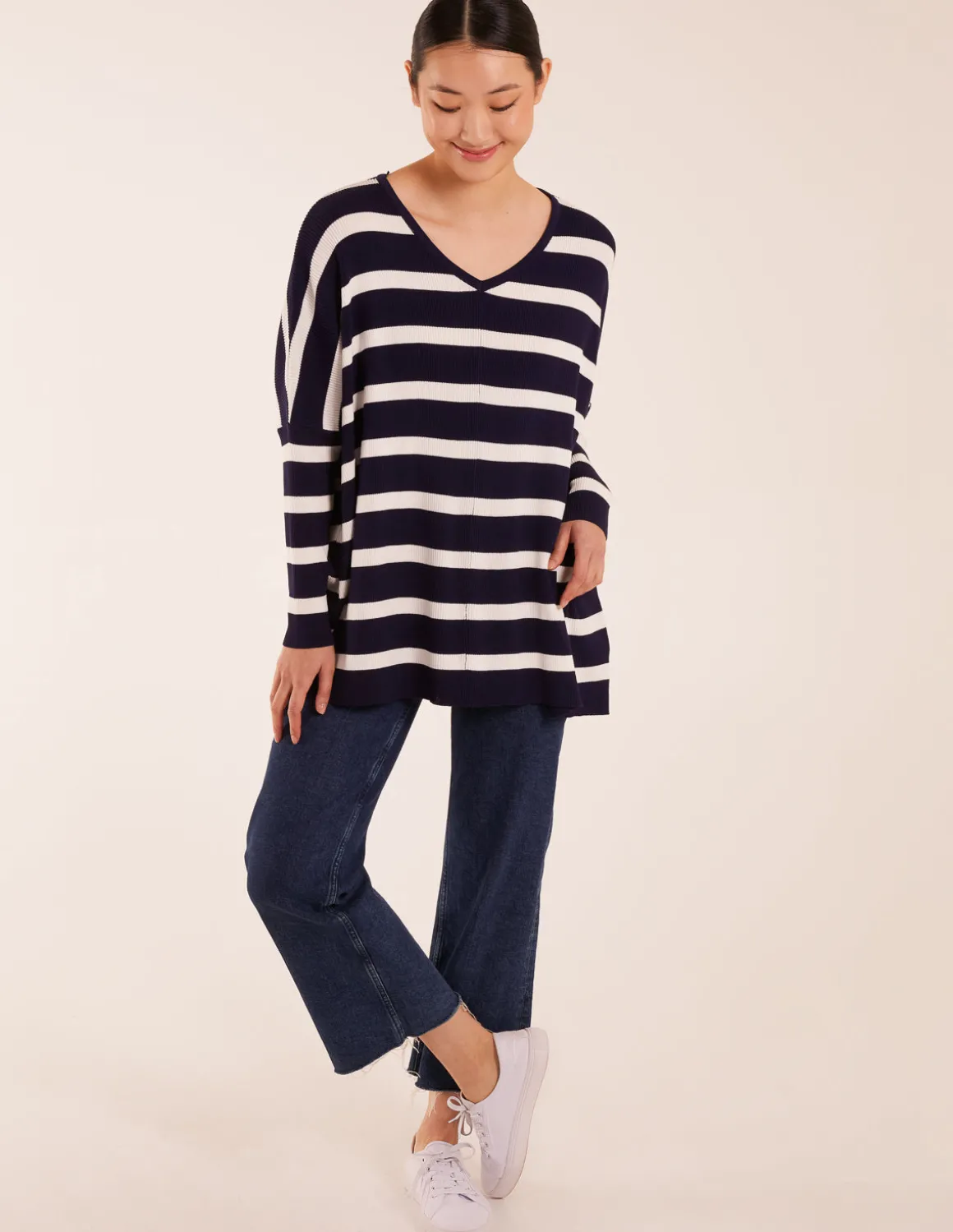 Striped V Neck Jumper