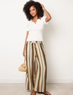Striped Wide Leg Trousers