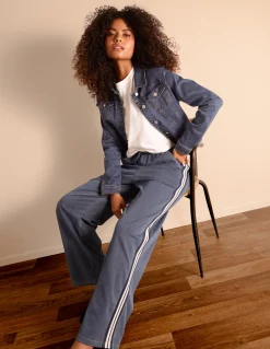 Stripe Trousers With Elasticated Waist
