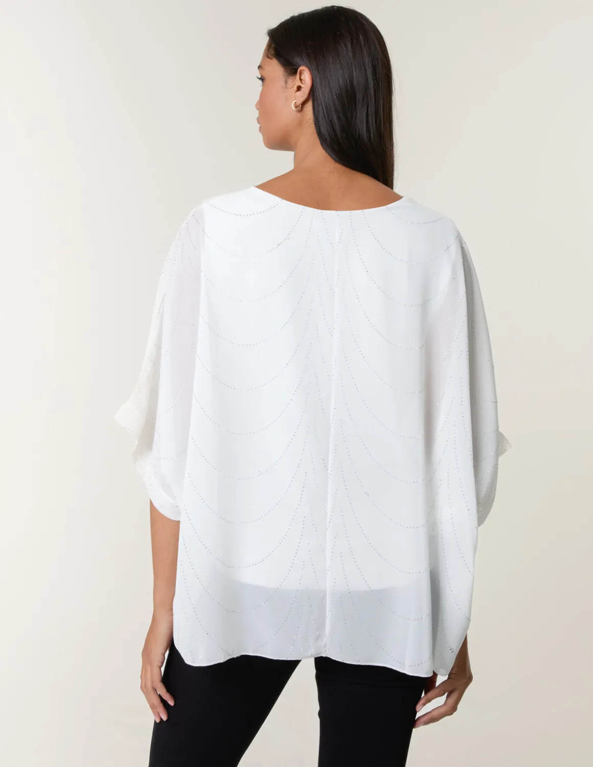 Studded Wave Chiffon Kaftan Top