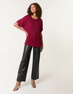 Stud Detail Round Neck T-shirt