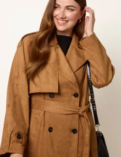 Suedette Trench Coat