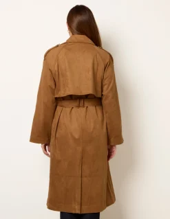 Suedette Trench Coat