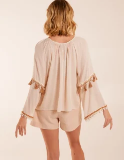 Tassel Wide Sleeve Blouse