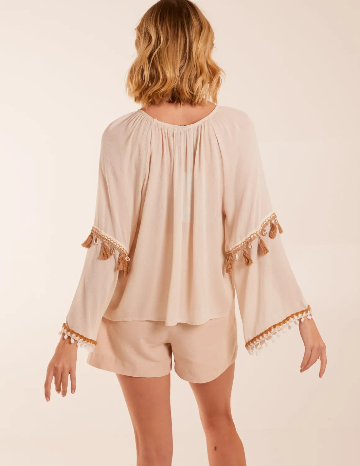 Tassel Wide Sleeve Blouse