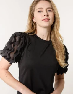 Textured Sleeve Mini Dress