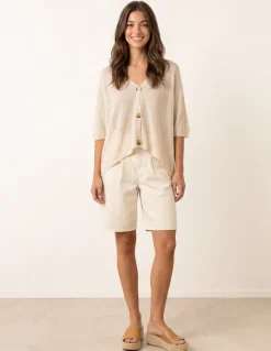 Thin Knit Button Front Boxy Cardigan